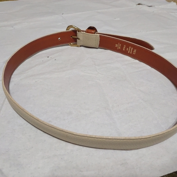Dooney & Bourke Ladies Tan Leather Belt M (30-32) Brass Duck Logo USA - Picture 8 of 11